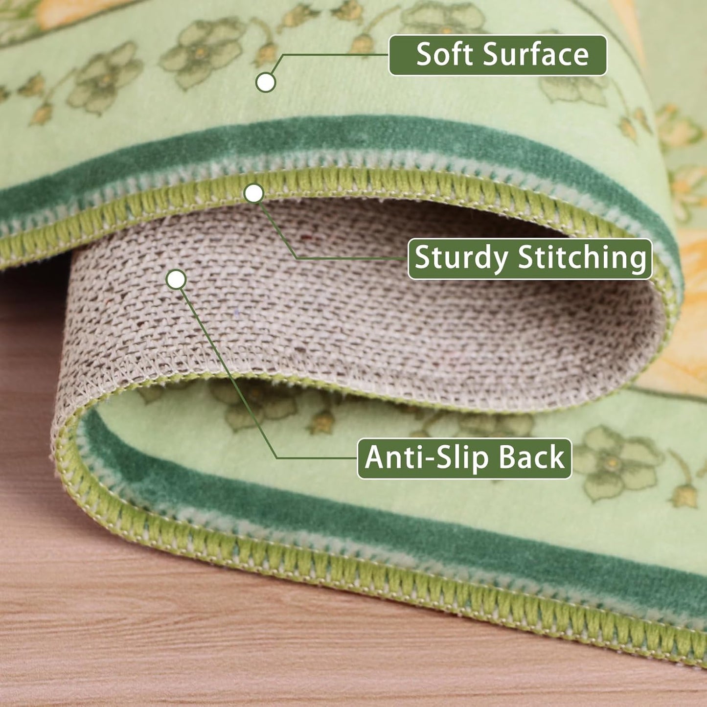 2x3 Entryway Rug Small Door Mat Indoor Entrance Machine Washable Boho Floral Area Rug Non-Slip Low Pile Throw Rugs for Entryway, Kitchen, Bedroom, Bathroom, Front Door Indoor Entrance, Entry