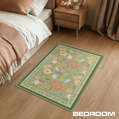 2x3 Entryway Rug Small Door Mat Indoor Entrance Machine Washable Boho Floral Area Rug Non-Slip Low Pile Throw Rugs for Entryway, Kitchen, Bedroom, Bathroom, Front Door Indoor Entrance, Entry