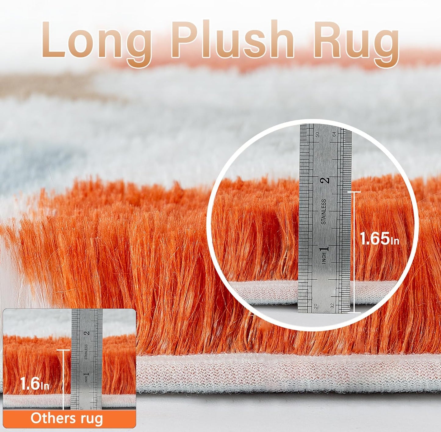 Checkered Rug 8x10 for Living Room, Modern Rainbow Shag Rug Washable Non-Slip Large Area Rug Super Soft Indoor Fuzzy Carpet Fluffy Rugs for Bedroom Home Aesthetic Decor